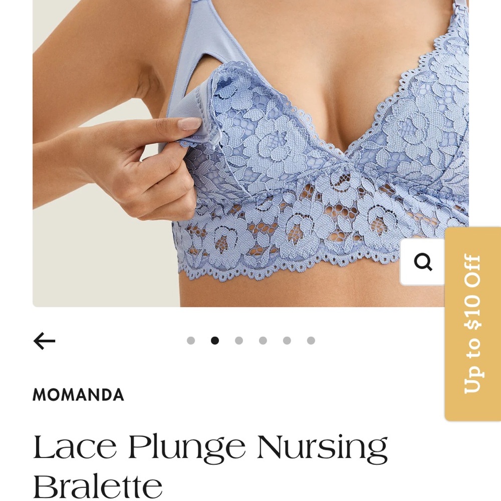 Lace Plunge Nursing Bralette - Light Blue